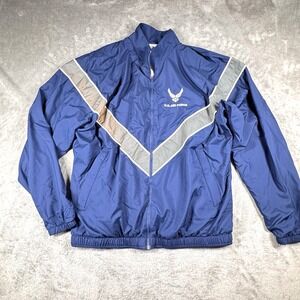US Air Force PTU Jacket Medium Regular Blue Reflective PT Training Jacket
